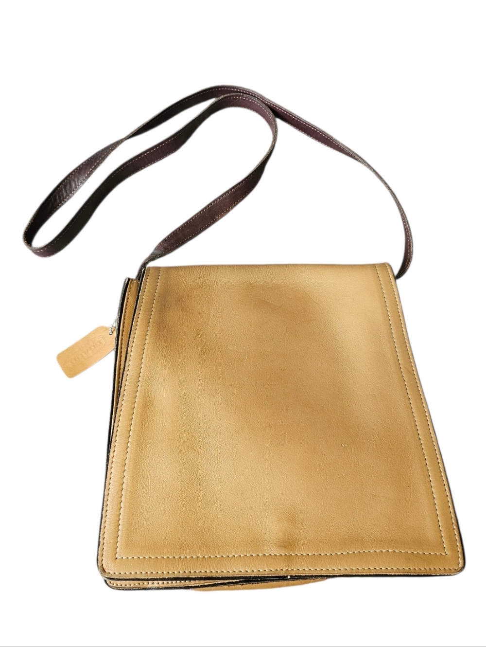 1996 Made in U.S. Coach legacy flap tan Leather Crossbody.